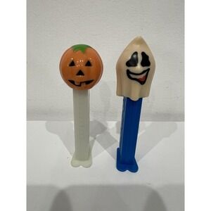 Vintage 1980 Halloween‎ PEZ Dispensers Pumpkin & Ghost